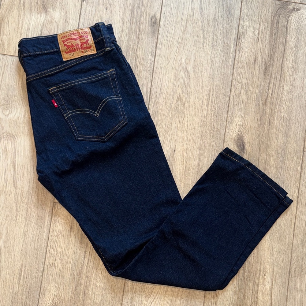 LEVIS 511 Slim Fit Straight Leg Boot Cut Dark Wash Blue Denim Jeans NWOT